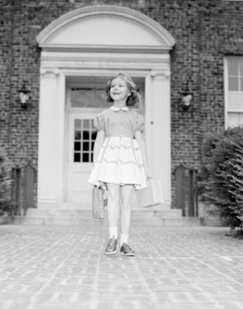 Girl leaving school building Poster Print - Item # VARSAL255421851