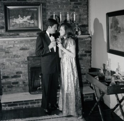 Couple standing in the living room face to face   black and white Poster Print - Item # VARSAL2555787