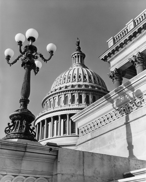 1950s-1960s Low Angle View Of The Capitol Building Dome And Architectural Details Washington Dc Usa Print By Vintage - Item # PPI179067LARGE