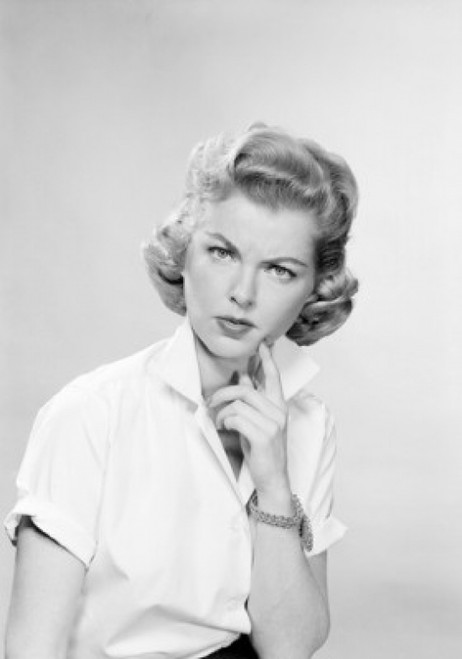 Portrait of worried blonde woman Poster Print - Item # VARSAL255419175