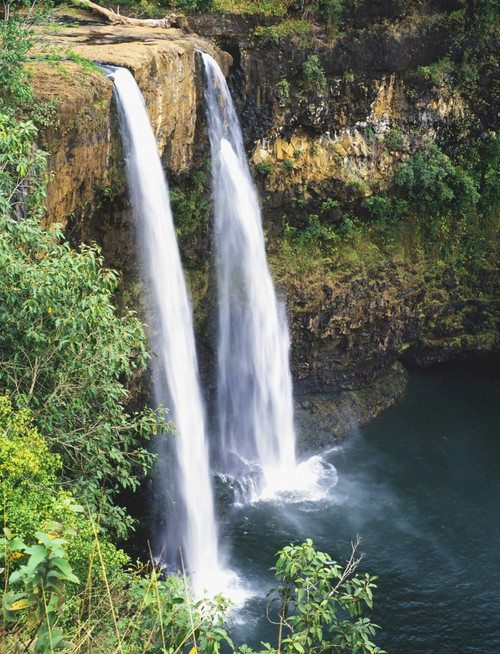 Hawaii, Kauai, Wailua Falls Surrounded By Foliage. PosterPrint - Item # VARDPI1994881