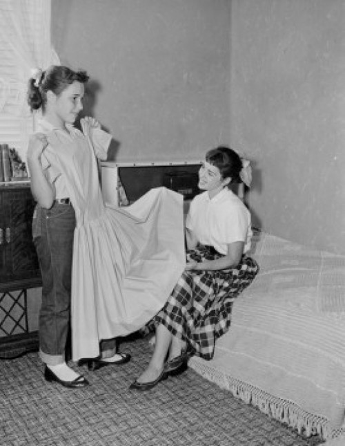 Girl showing mother dress in bedroom Poster Print - Item # VARSAL255422158