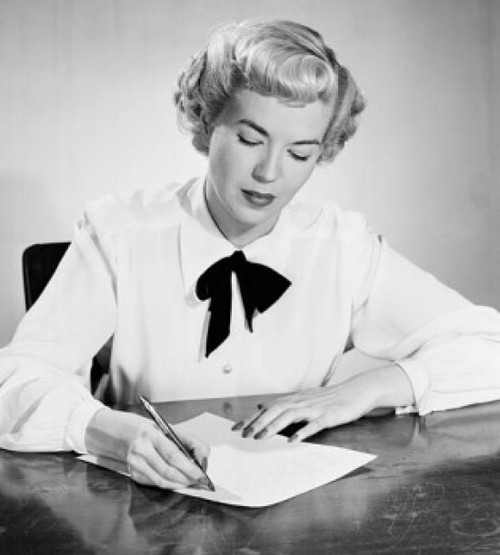 Portrait of young woman writing letter Poster Print - Item # VARSAL255908