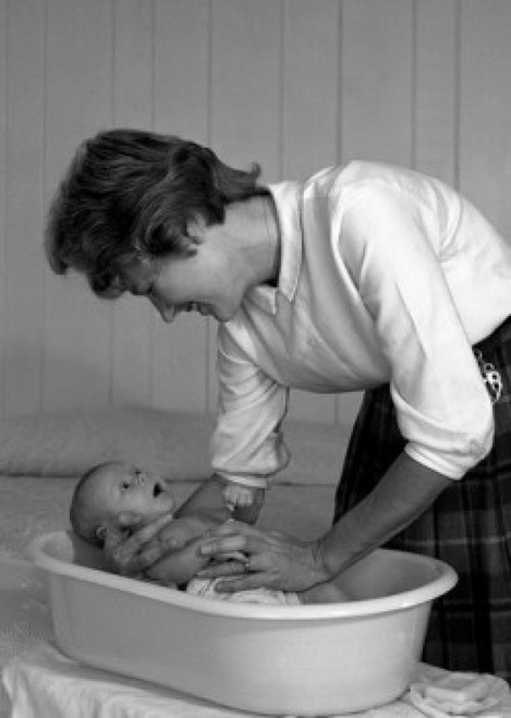 Young woman bathing newborn baby Poster Print - Item # VARSAL2559889A