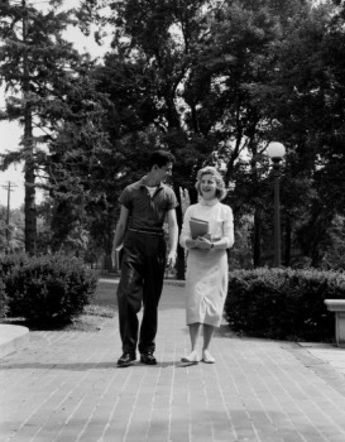 Young couple walking and talking Poster Print - Item # VARSAL255419335