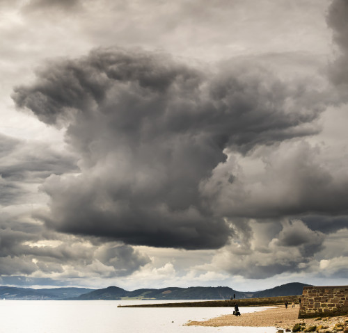 Dramatic cloud formation over the coastline, Chanonry Point; Inverness, Scotland PosterPrint - Item # VARDPI12300929