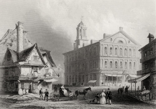 Faneuil Hall Boston Massachusetts Usa From A 19Th Century Print Engraved By H Griffiths After W H Bartlett PosterPrint - Item # VARDPI1839425