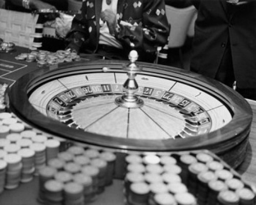 Close-up of roulette wheel with gambling chips in casino Poster Print - Item # VARSAL2555885