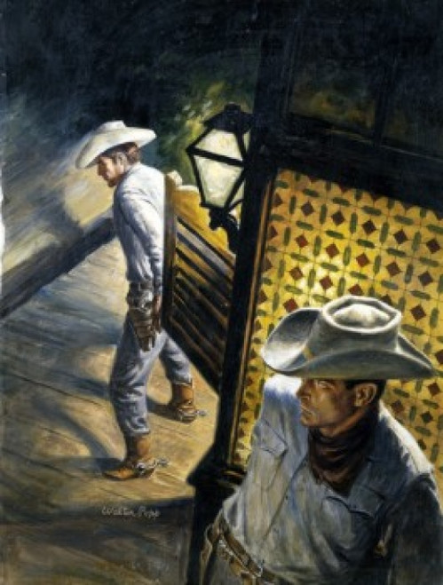 Cowboy hiding from enemy in saloon Poster Print - Item # VARSAL902137026