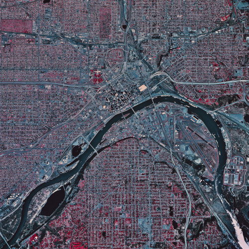 Satellite view of St. Paul, Minnesota, 1990's Poster Print - Item # VARPSTSTK200318S