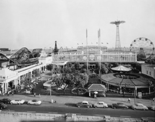High angle view of amusement park rides  Steeplechase Park  Coney Island  New York City  USA Poster Print - Item # VARSAL25519833