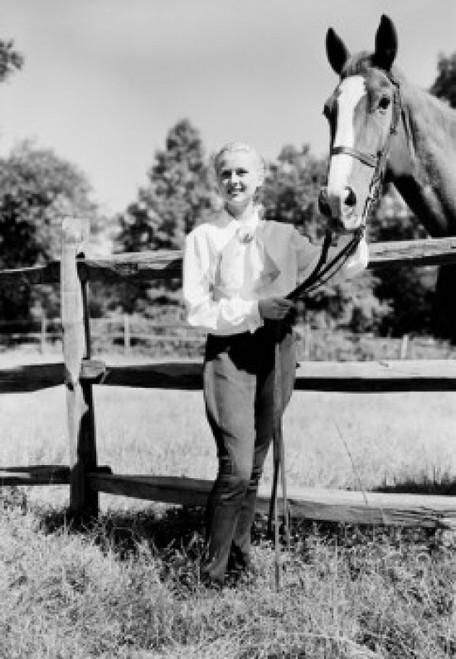 Young woman and horse on farm Poster Print - Item # VARSAL255422324