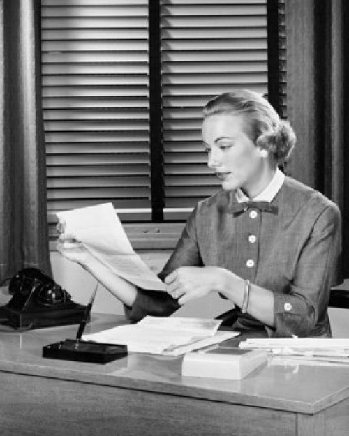 Close-up of a businesswoman reading a document Poster Print - Item # VARSAL2555768