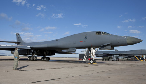 The crew of B-1B Lancer from Dyess Air Force Base, Texas, goes through pre-flight checks before a training mission Poster Print - Item # VARPSTHGP100274M