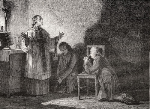 The King At Prayer Before His Execution, 21 January 1793. Louis Xvi, 1754-1793. King Of France 1774-1792. Engraved By Jonnard After De La Charlerie. From Histoire De La Revolution Francaise By Louis Blanc. PosterPrint - Item # VARDPI1858181