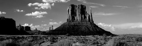 Rock formations on a landscape, The Mittens, Monument Valley Tribal Park, Monument Valley, Utah, USA Poster Print - Item # VARPPI172520