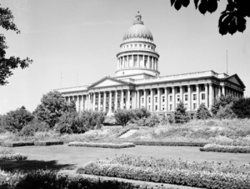 USA  Utah  Salt Lake City  Utah State Capitol with flower gardens Poster Print - Item # VARSAL255423286
