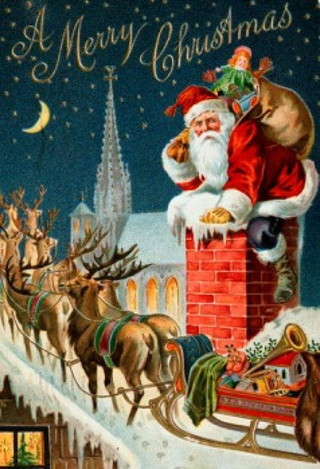 A Merry Christmas  Nostalgia Cards Poster Print