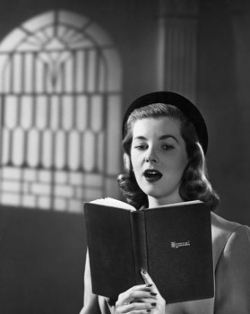 Close-up of a young woman singing Poster Print - Item # VARSAL25518673