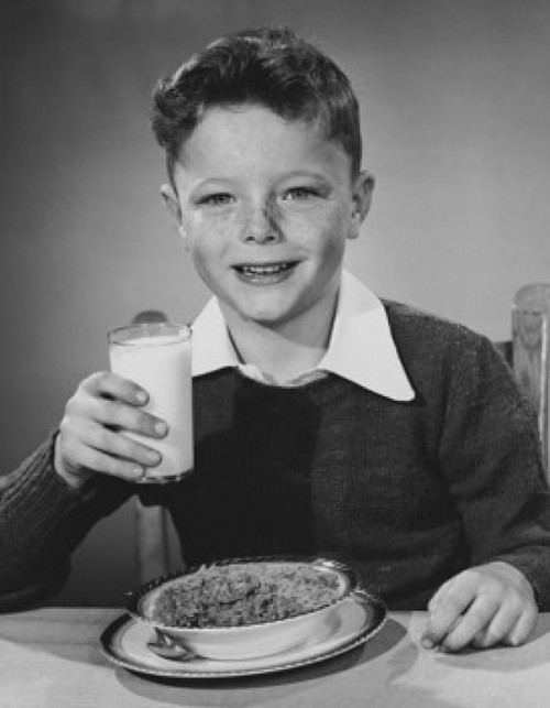 Portrait of a boy holding a glass of milk Poster Print - Item # VARSAL25513263A