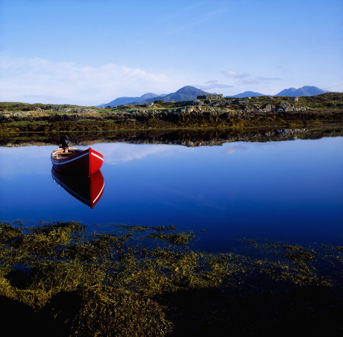 Roundstone, Connemara, County Galway, Ireland; Rowboat On Lake PosterPrint - Item # VARDPI1812449
