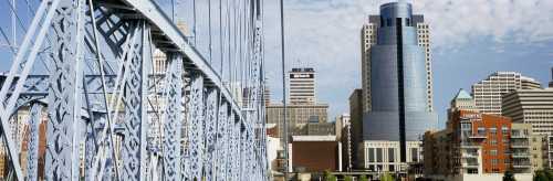 Bridge with skyscrapers in the background, Cincinnati, Ohio, USA Poster Print - Item # VARPPI152967