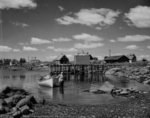 USA  Maine  Jonesport  Fisherman with boat in bay Poster Print - Item # VARSAL255424157