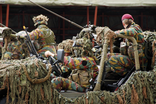 A recce or scout team of the Belgian Army in action Poster Print - Item # VARPSTJAE100131M