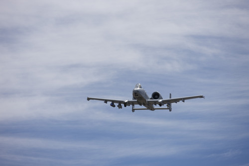 A U.S. Air Force A-10 Thunderbolt II provides close air support during a rescue exercise at the Playas Training Area, New Mexico, during exercise Angel Thunder 2013 Poster Print - Item # VARPSTTMO101143M