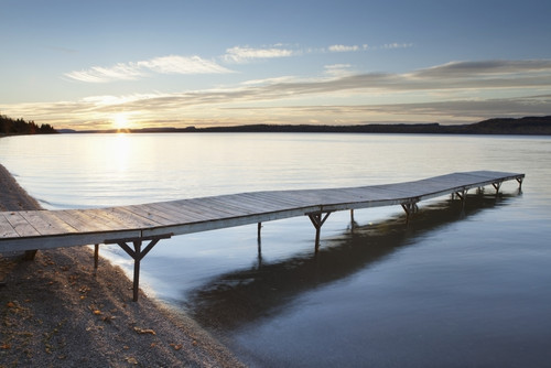A dock in lake superior at sunset;Thunder bay, ontario, canada PosterPrint - Item # VARDPI2325289