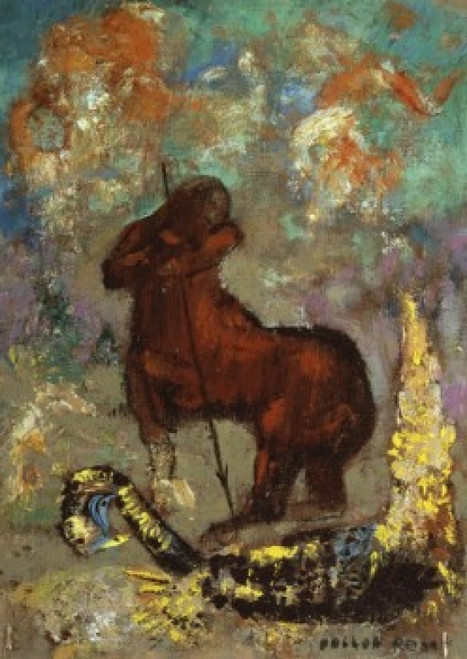 Centaur and Dragon   c. 1875  Odilon Redon Poster Print