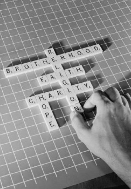 Mans hand playing scrabble Poster Print - Item # VARSAL255421375