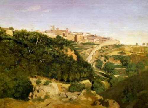 City of Volterra by Jean Baptiste Camille Corot   France  Paris  Musee du Louvre Poster Print - Item # VARSAL1158885