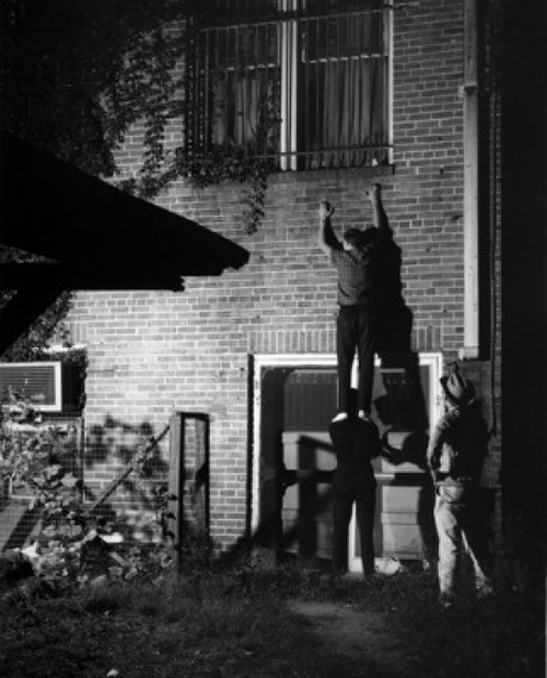 Vintage photograph of buglers breaking into house Poster Print - Item # VARSAL25514782