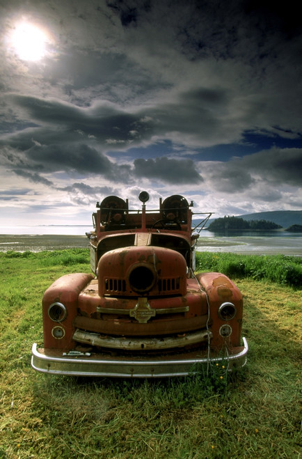 Old Fire Truck, Queen Charlotte Islands, British Columbia, Canada PosterPrint - Item # VARDPI2009366
