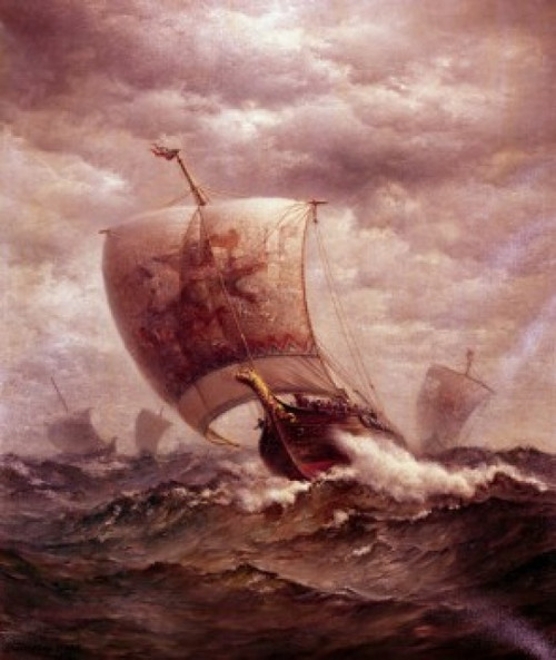 Viking Ships at Sea  James Gale Tyler Poster Print - Item # VARSAL900129452