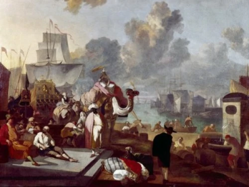 Port Scene by Jan Griffier  Poster Print