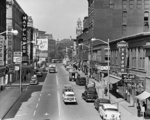 High angle view of cars in a street  Worcester  Massachusetts  USA Poster Print - Item # VARSAL25520589