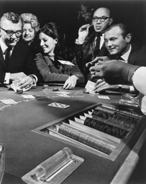 Group of people playing cards in casino Poster Print - Item # VARSAL2555887