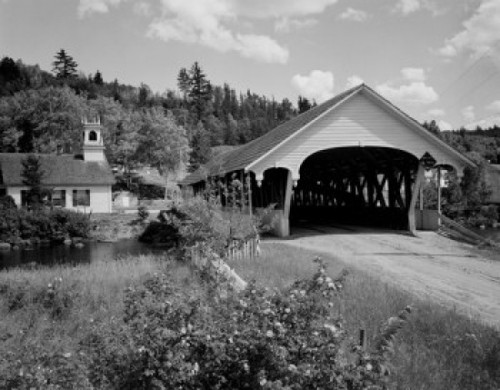 USA  New Hampshire  Stark  covered bridge and Methodist Church Poster Print - Item # VARSAL255422778