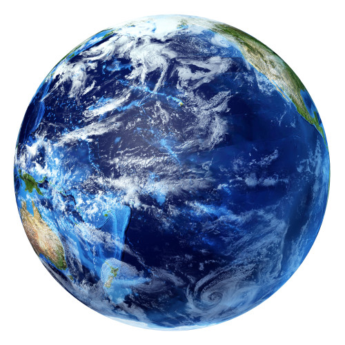 3D rendering of planet Earth with clouds, centered on the Pacific Ocean Poster Print - Item # VARPSTVET200026S