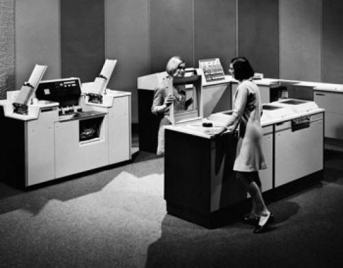 Two businesswomen standing near a mainframe computer Poster Print - Item # VARSAL2551871