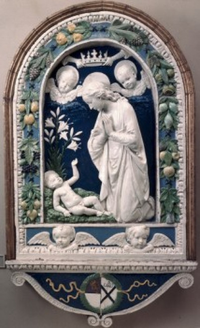 Adoration of the Child by Andrea Della Robbia  glazed terracotta   USA  Washington DC  National Gallery of Art Poster Print - Item # VARSAL900100205