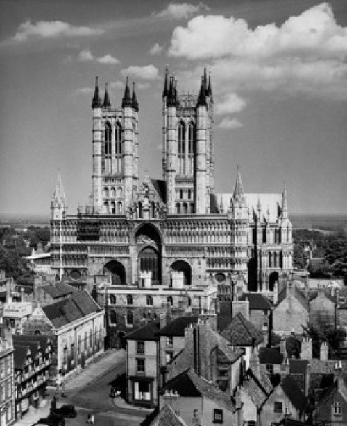 Buildings in front of a cathedral  Lincoln Cathedral  Lincoln  England Poster Print - Item # VARSAL9903280