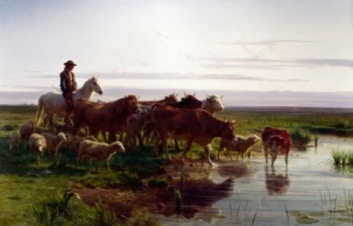 Return From The Pasture  Bonheur  Rosa Poster Print