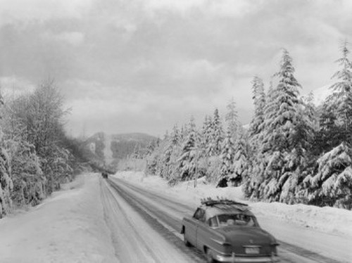 USA  Washington   Cascade Mountains  icy highway Poster Print - Item # VARSAL255423812