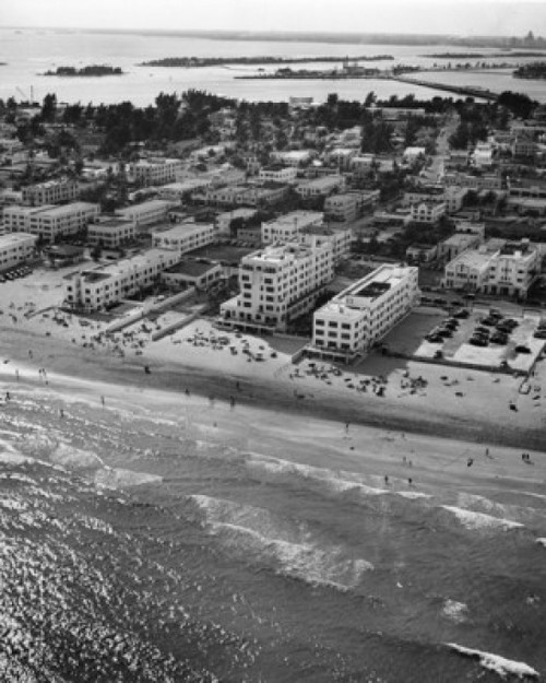 High angle view of buildings near the sea  Miami  Florida  USA Poster Print - Item # VARSAL25545998