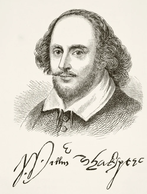 William Shakespeare 1564 To 1616. English Poet Playwright Dramatist And Actor. Portrait And Signature. From The National And Domestic History Of England By William Aubrey Published London Circa 1890 PosterPrint - Item # VARDPI1856252