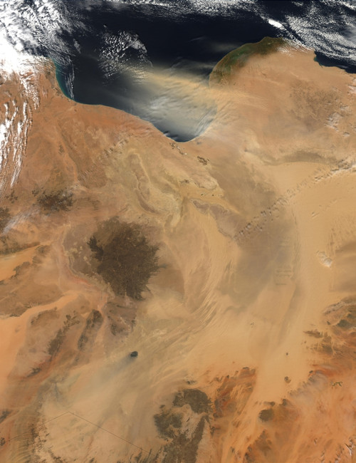 February 28, 2003 - Satellite view of a dust storm over Libya. Poster Print - Item # VARPSTSTK203610S