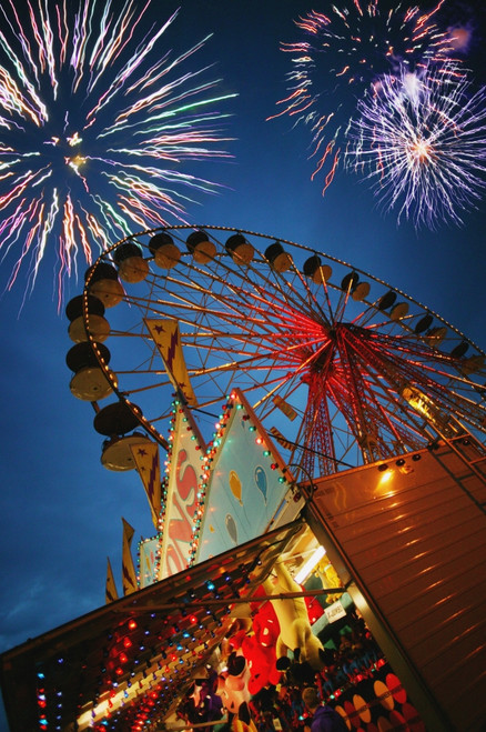Fireworks At An Amusement Park PosterPrint - Item # VARDPI1292704
